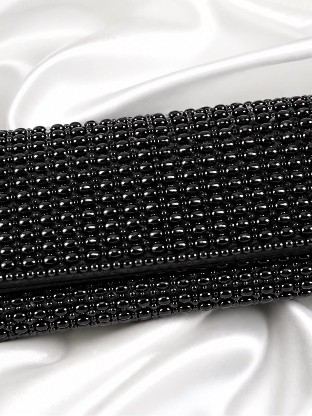 Du-Val Hong Kong Vintage 1960s Black Beaded Clutch Purse – Handcrafted Elegance
